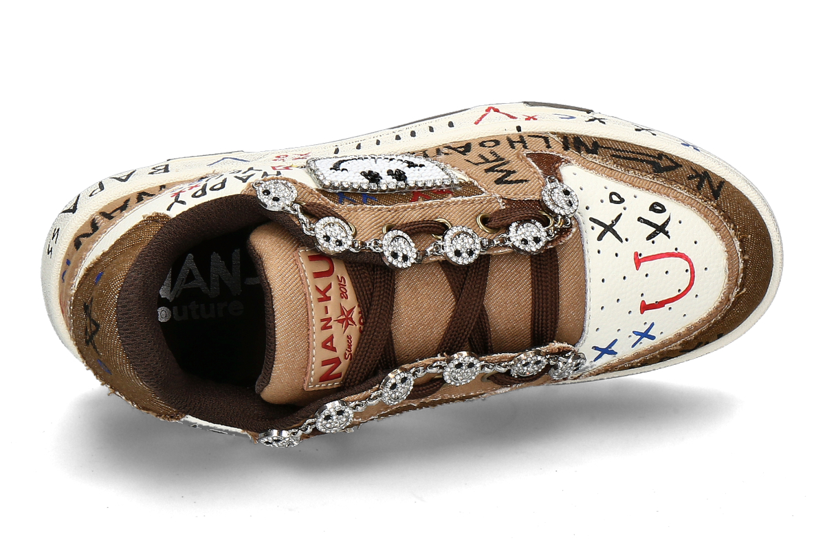 Nan-Ku Couture Sneaker SKATER SMILEY- brown_232300085_4 Nan-Ku Couture Sneaker SKATER SMILEY- brown_232300085_4