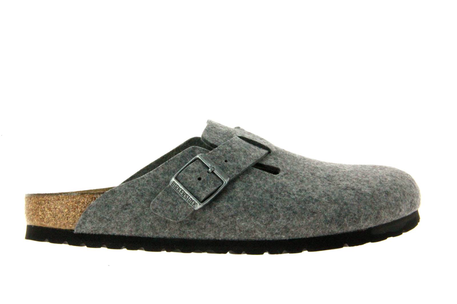 Birkenstock Clogs BOSTON SCHMAL WOLLE HELLGRAU (46)