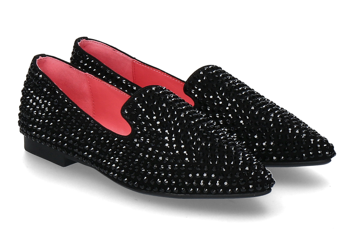 Blackrose Loafer STESY SUEDE STRASS- black/ schwarz