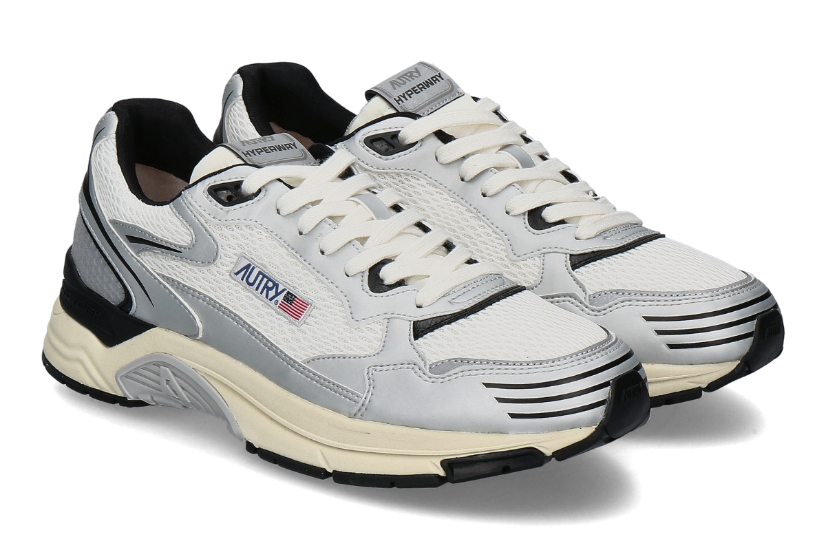 Autry Herren- Sneaker HYPERWAY LOW MESH MIRROR MV03- silber/ weiß/ schwarz