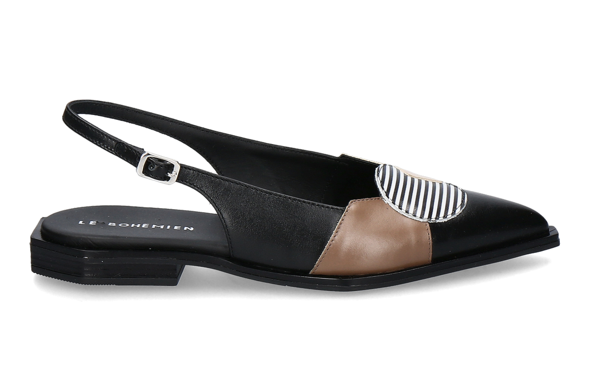 Le Bohémien Slingballerina P28 VITELLO- nero/ beige- schwarz