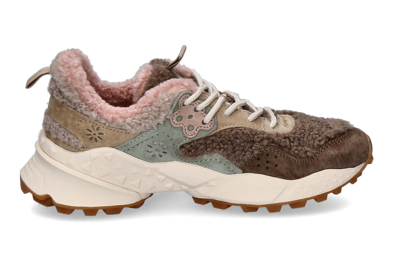 Flower Mountain Sneaker gefüttert KOTETSU SUEDE TEDDY- beige/ pink