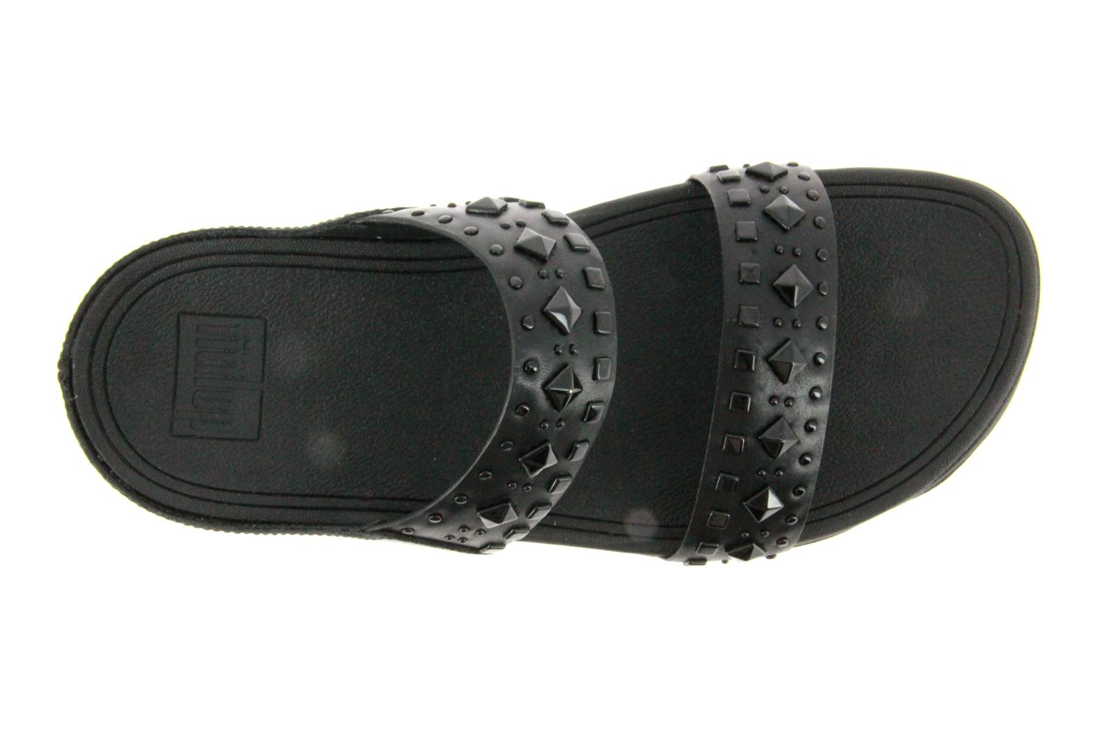 Fitflop Pantolette BIKER CHIC SILDE ALL BLACK (36)