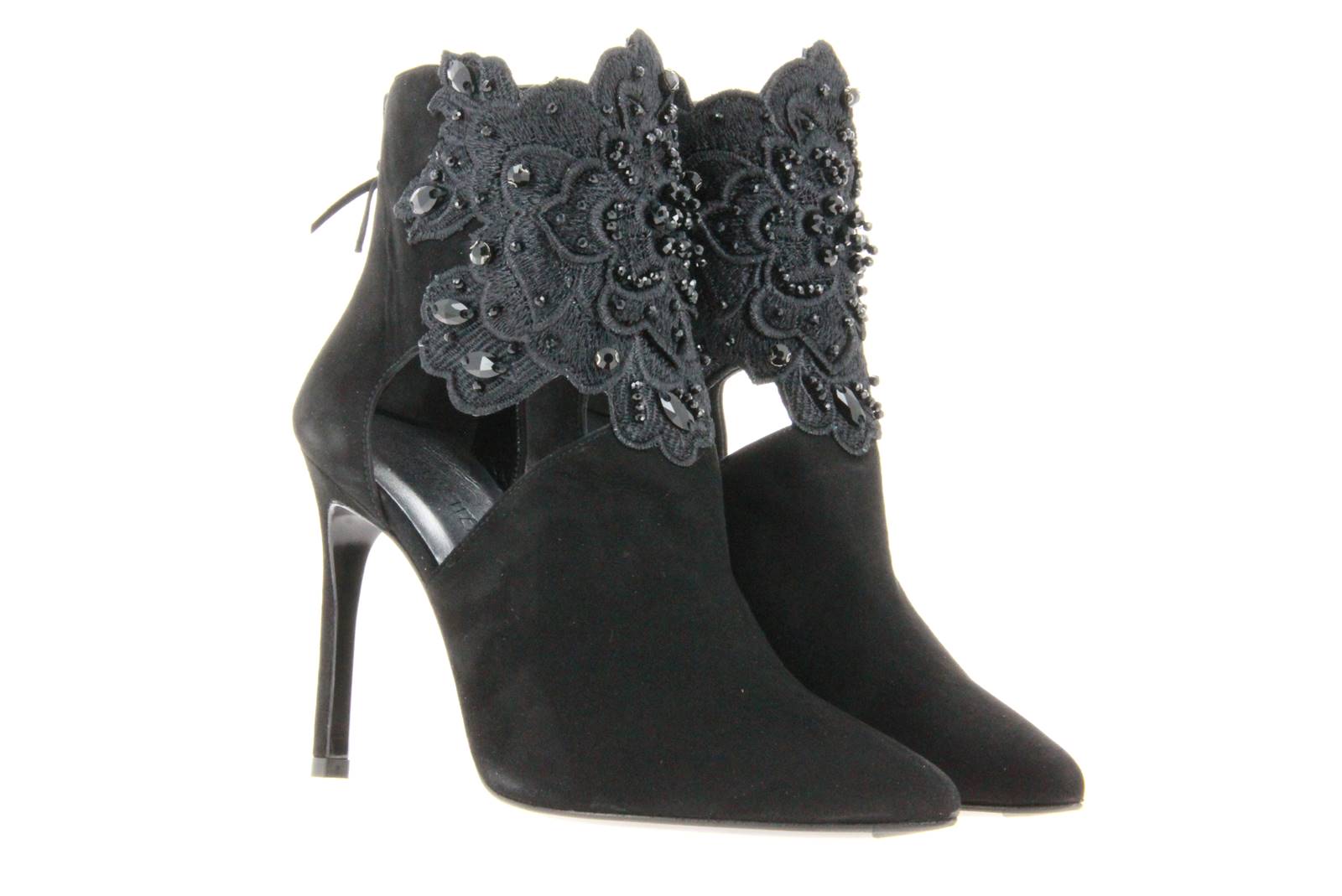 Stuart Weitzman Stiefelette RACYLACE BLACK SUEDE (38½)