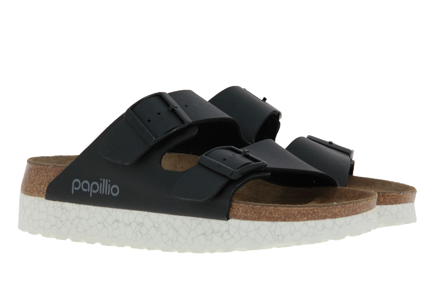 Papillio by Birkenstock Pantolette SCHMAL ARIZONA MONOCHROME MARBLE BLACK (37 )