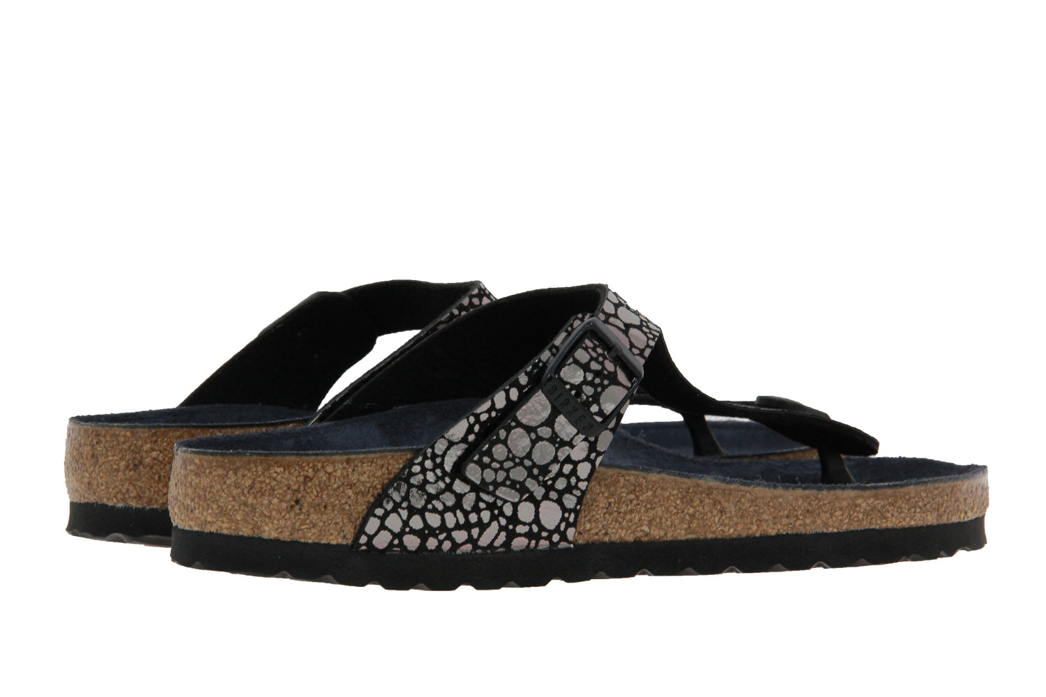 Birkenstock Pantolette GIZEH BS NORMAL METALLIC STONES BLACK (36)