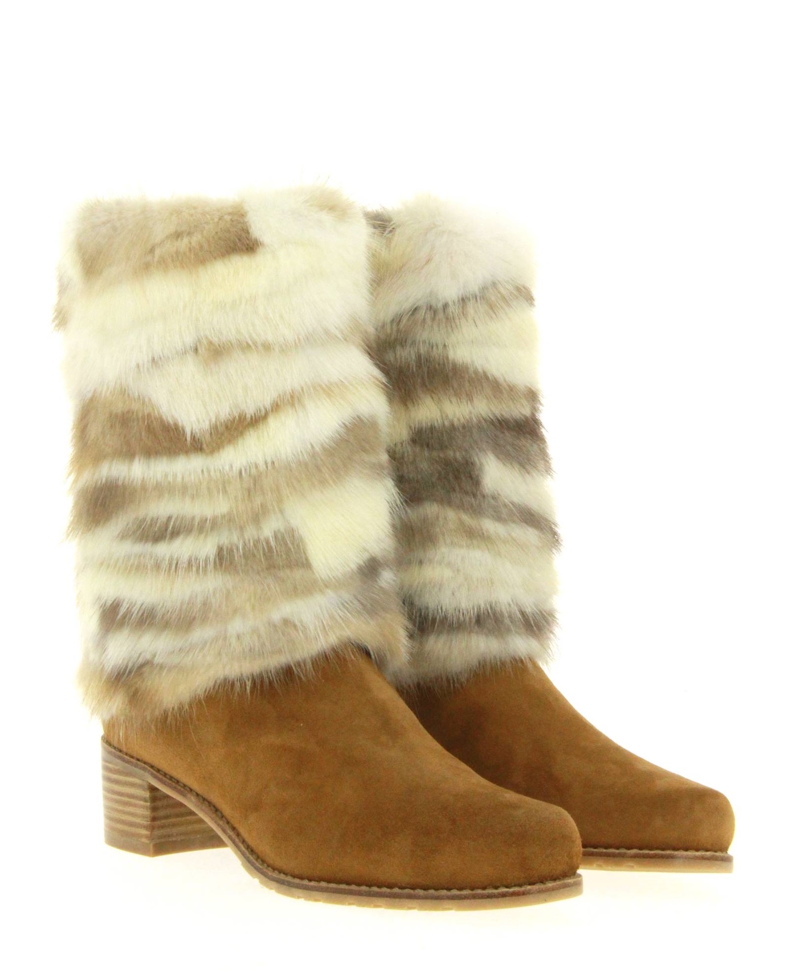 Stuart Weitzman Stiefel gefüttert BLIZZARD CAMEL MINKMANIA  (38)