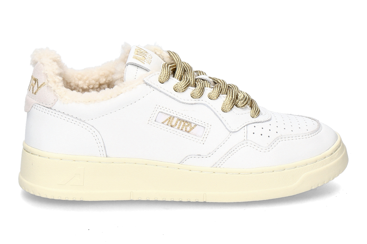 Autry Damen-Sneaker gefüttert MEDALIST LEATHER/SWOLL/SHEARLING WX01- white
