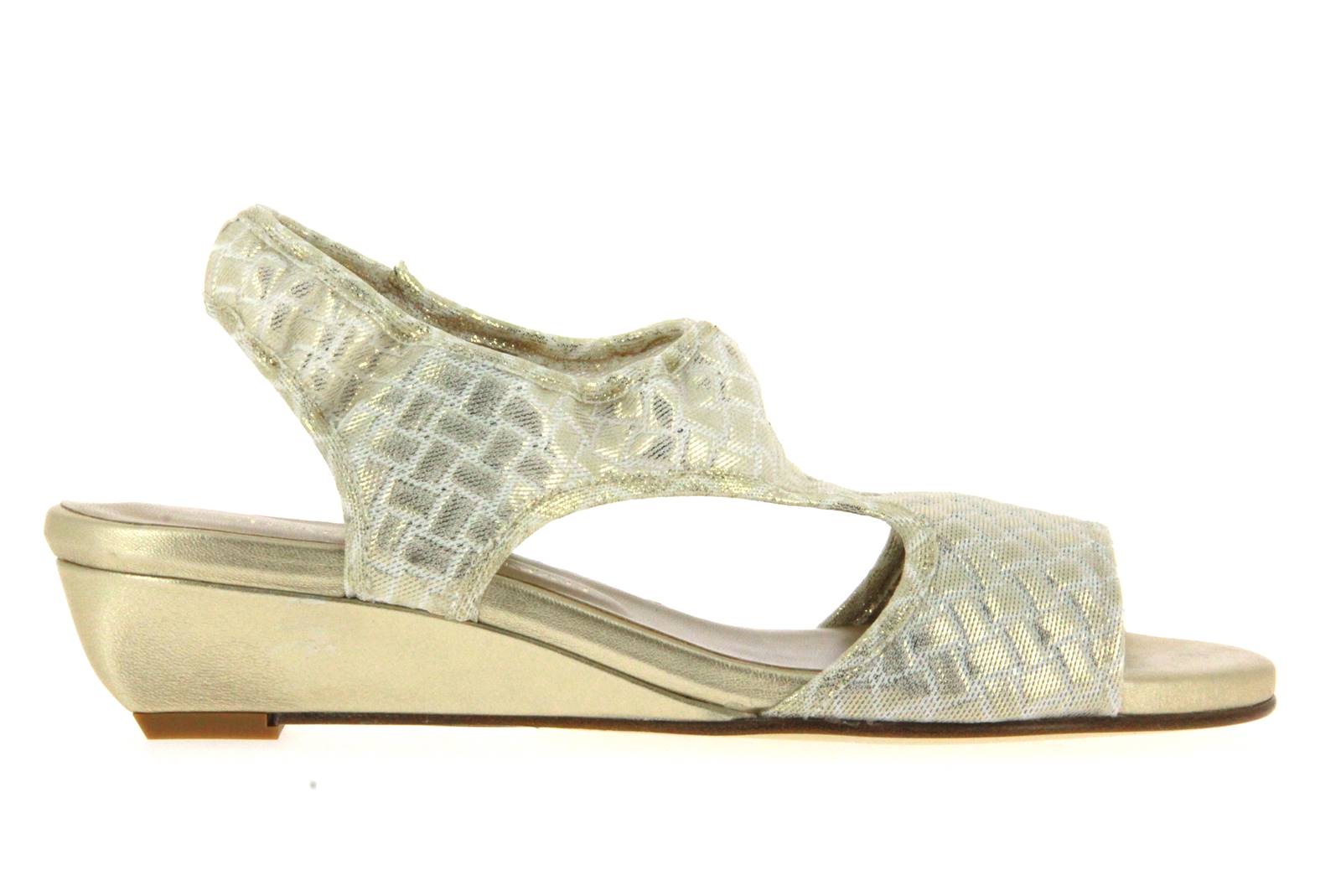 Stuart Weitzman Sandale GIVER PALE GOLD WEAVE STRETCH (36)