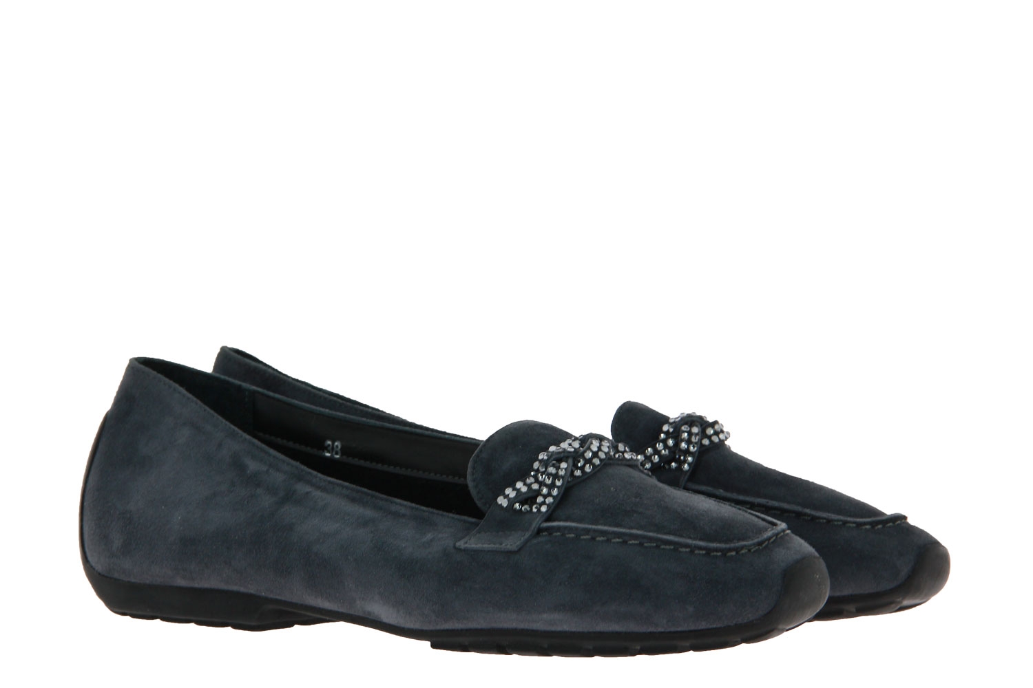 Mania Slipper gefüttert CAMOSCIO LONDRA STRASS SILVER (38)