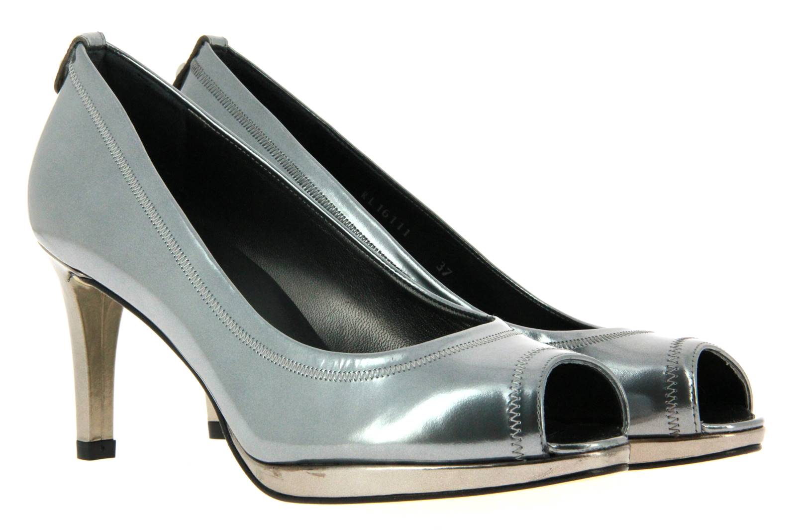 Stuart Weitzman Peeptoe ANNABELLE ARGENTO METAL MIRROR  (35)