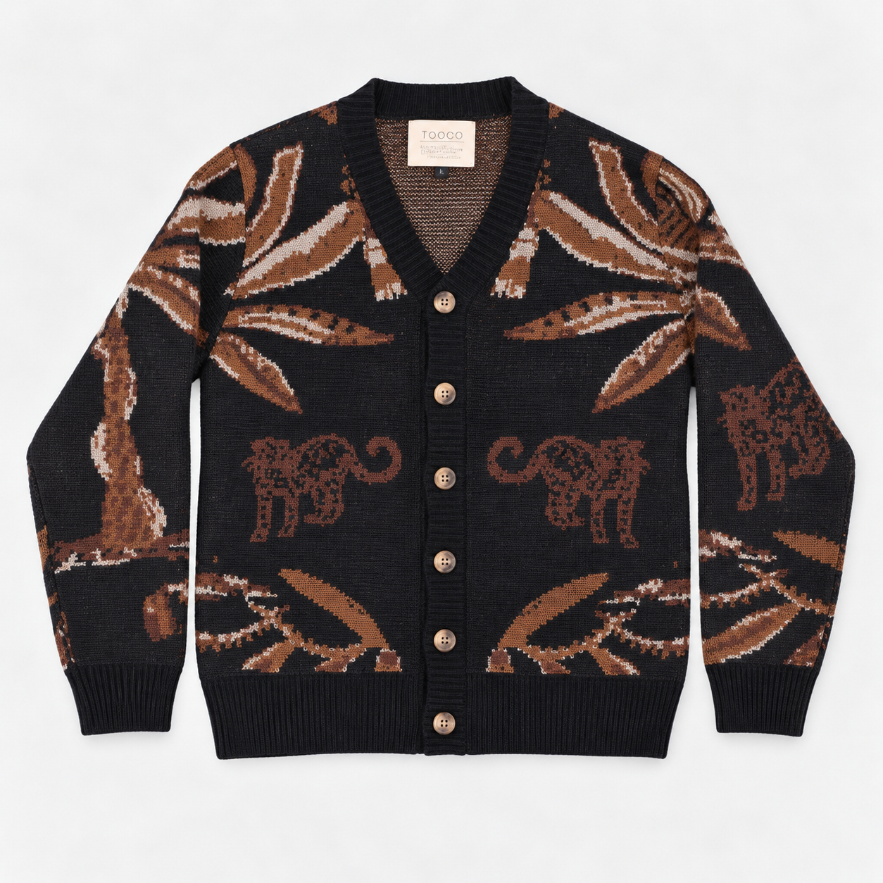 Tooco Cardigan VERSITY MATO GROSSO- schwarz/ braun