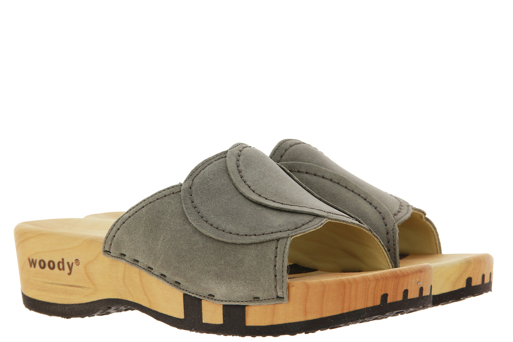 Woody Holzpantolette VANESSA VELOUR SAND