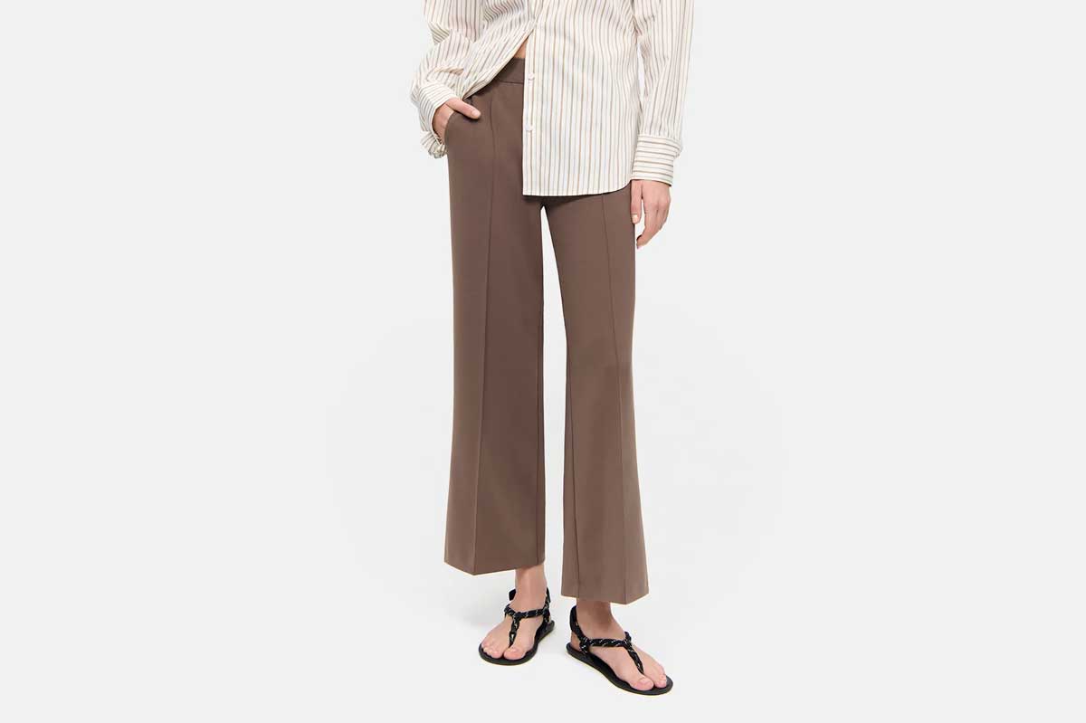 Cambio Wide-Fit Cropped Hose CAMERON- chocolate chip/ braun