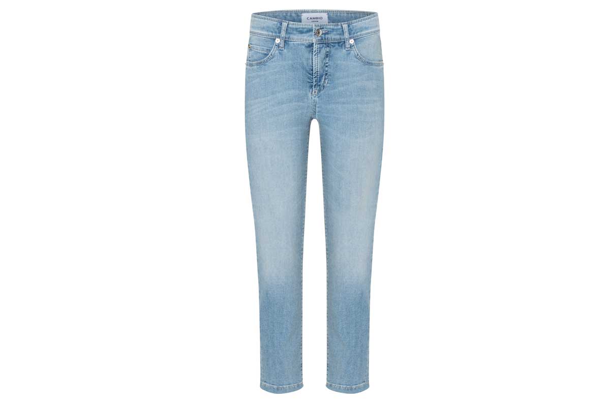 Cambio Slim-Fit Cropped Jeans PIPER SHORT- hellblau/ summer breeze