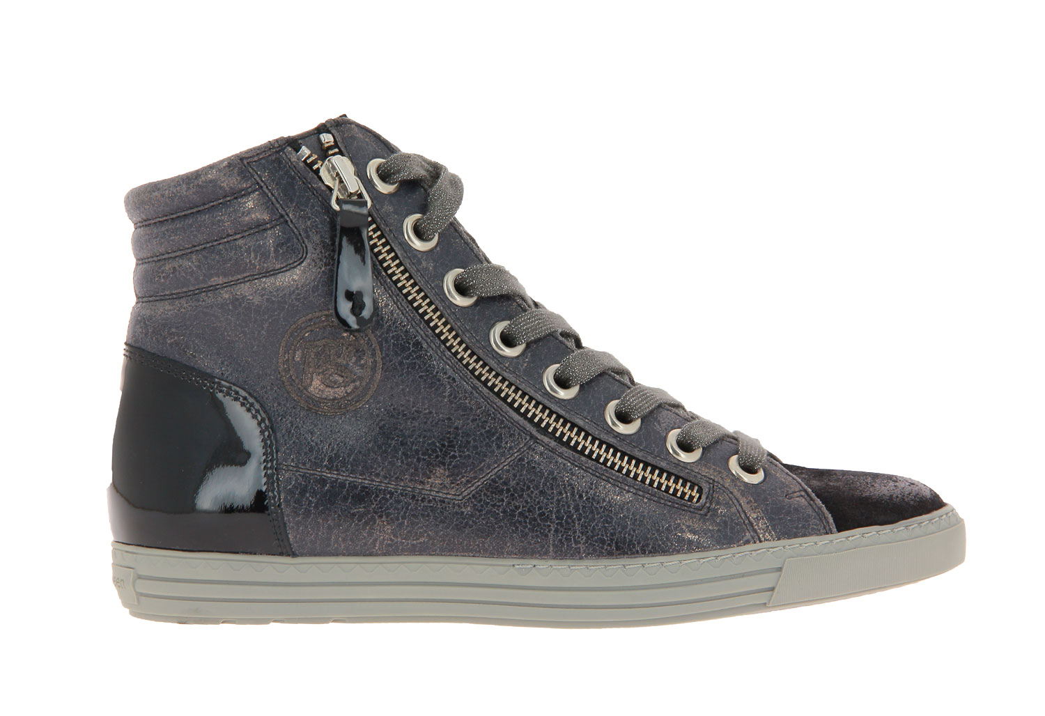Paul Green Sneaker SUEDE BRUSH METALL BLACK TITAN (39)