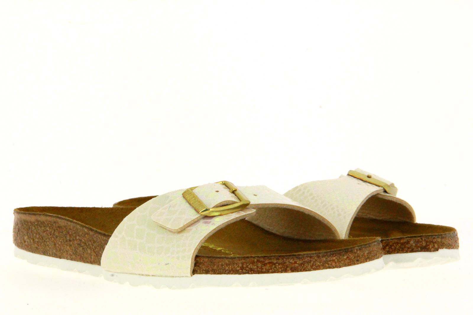 Birkenstock Pantolette MADRID SCHMAL SHINY SNAKE CREAM (42)