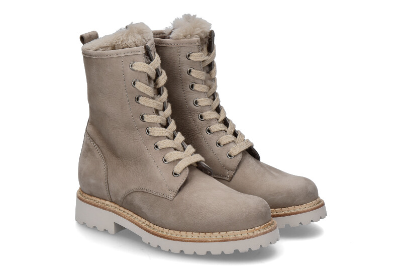 dirndl + bua Stiefelette gefüttert NUBUK LAMMFELL TAUPE
