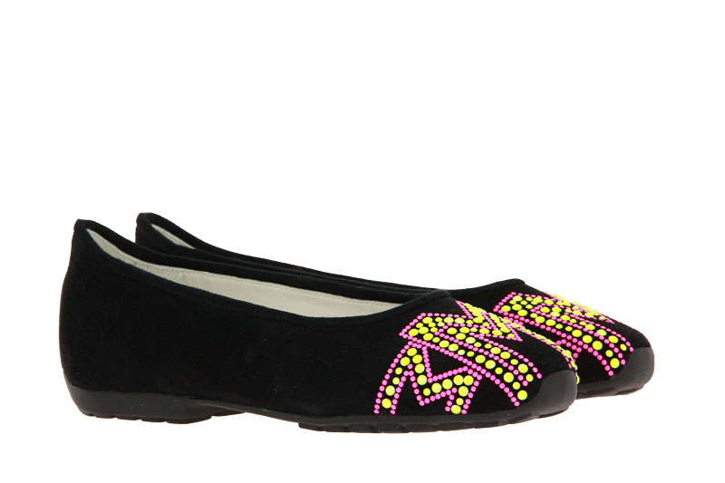 Mania Slipper CAMOSCIO NERO SWAROVSKI NEON (38)