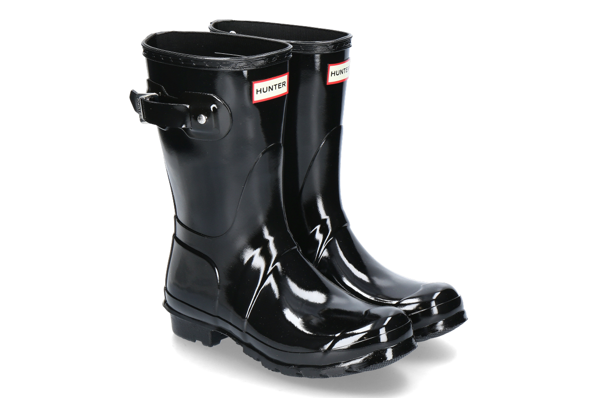 Hunter Damen- Regenstiefel ORIGINAL SHORT GLOSS BOOT- black_892000011_1