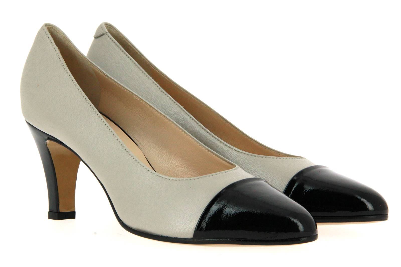 Donna Laura Pumps VERNICE NERA NAPPA AVORIO (40½)