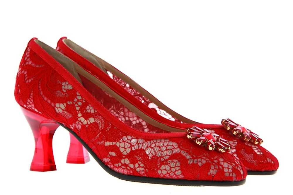 Fernando Pensato Pumps LARA PIZZO ROSSO RASO (38)