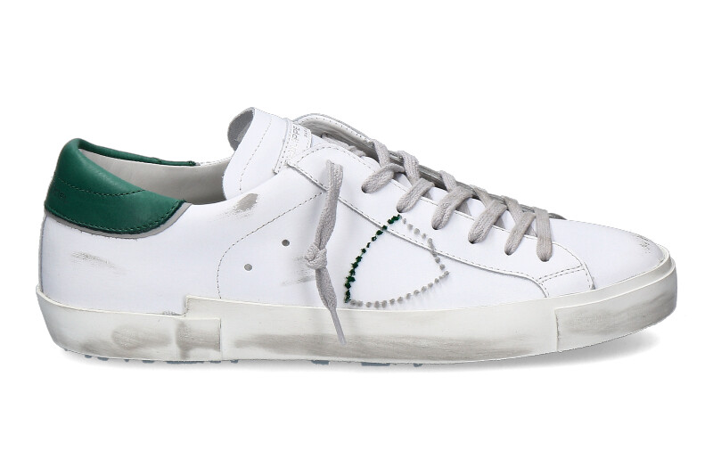 Philippe Model Sneaker LOW MAN BRODERIE BLANC VERT
