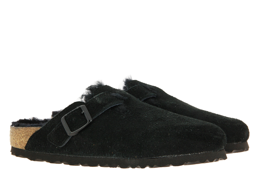 Birkenstock Clogs gefüttert BOSTON SCHMAL SHEARLING BLACK