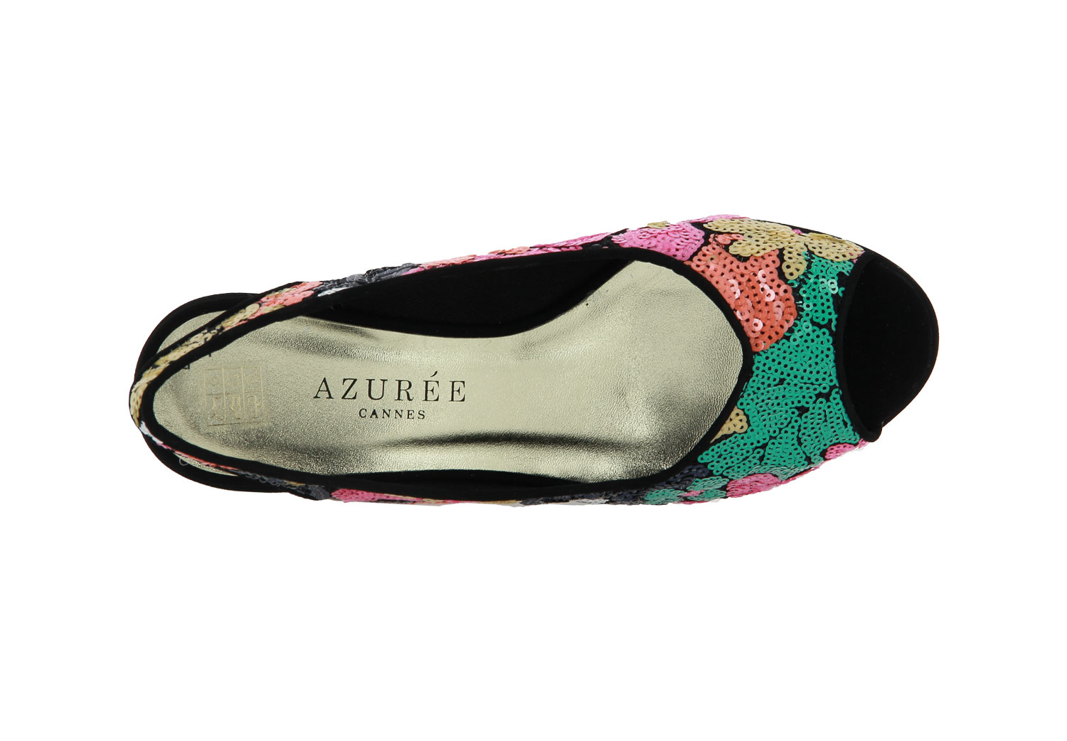 Azuree Cannes Sandale CITA TISSU DIANA VELOURS NOIR (42)