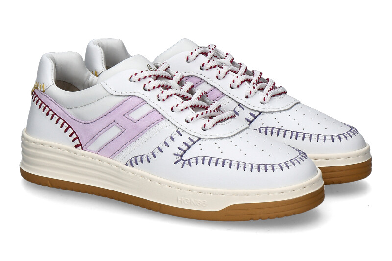 Hogan Damen-Sneaker BASKET ALLACCIATO INFILATURE- bianco/ iris