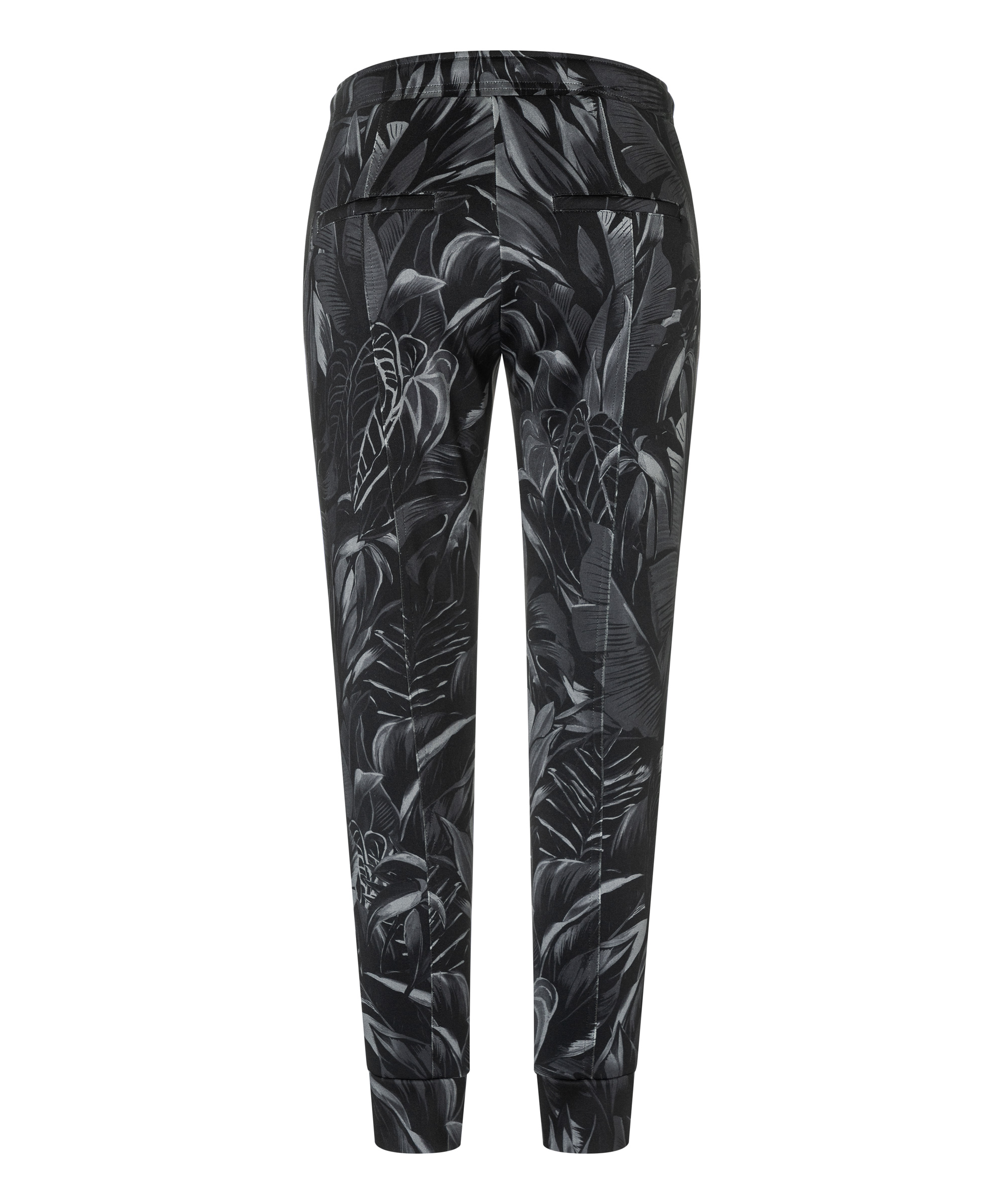 Cambio Stoffhose JORDEN GREY BLACK LEAVES 