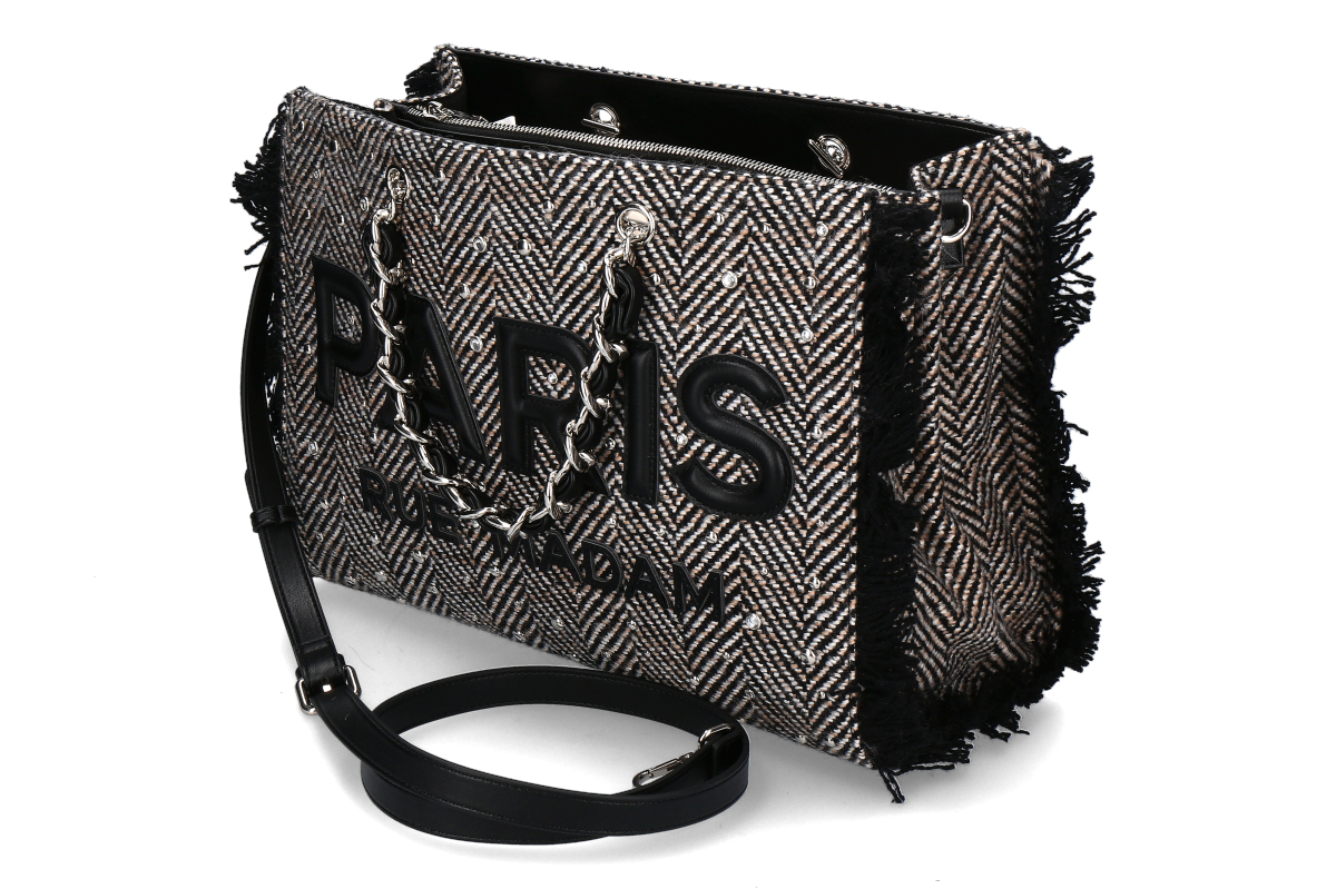 Rue Madam Tasche- HARRIS TOTE- tweed black/schwarz Rue Madam Tasche- HARRIS TOTE- tweed black/schwarz