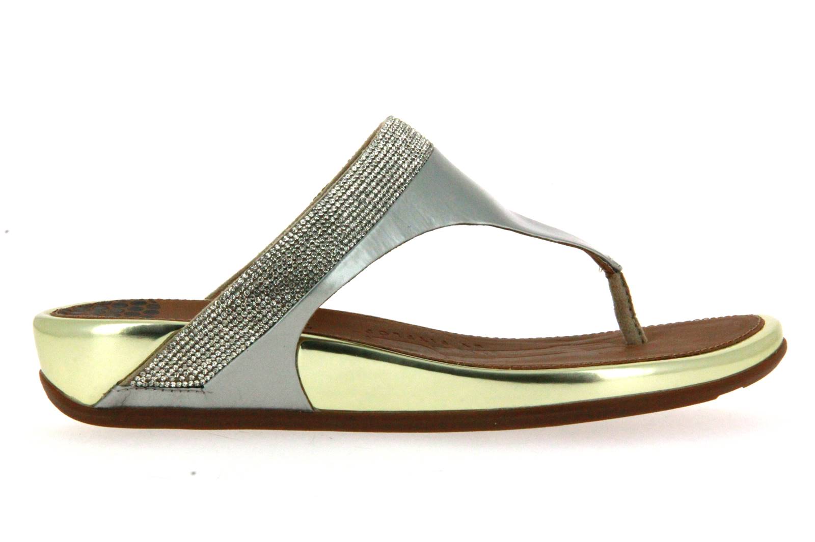 Fitflop Pantolette BANDA MICRO-CRYSTAL TOE-POST PALE GOLD (36)