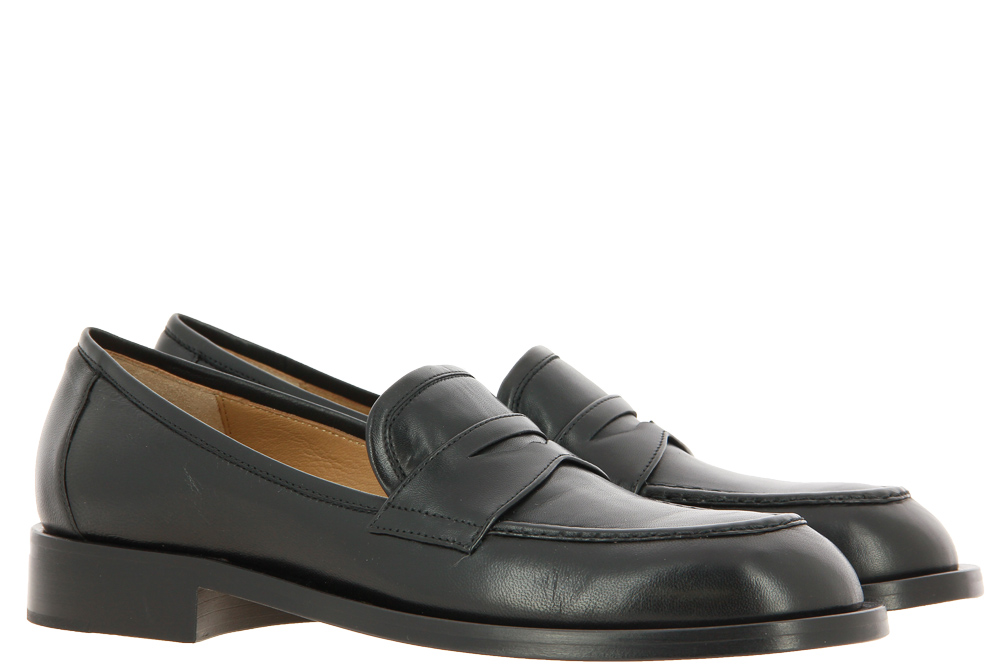 Pomme D`Or Slipper DORIS GLOVE NERO CUOIO NERO GOCCIA