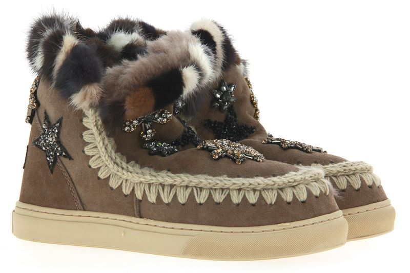mou Boots ESKIMO SNEAKER STAR PATCHES ELEPHANT GREY 40