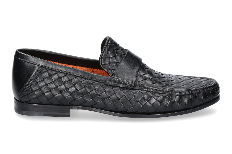 Santoni Slipper LEATHER BLACK (43)