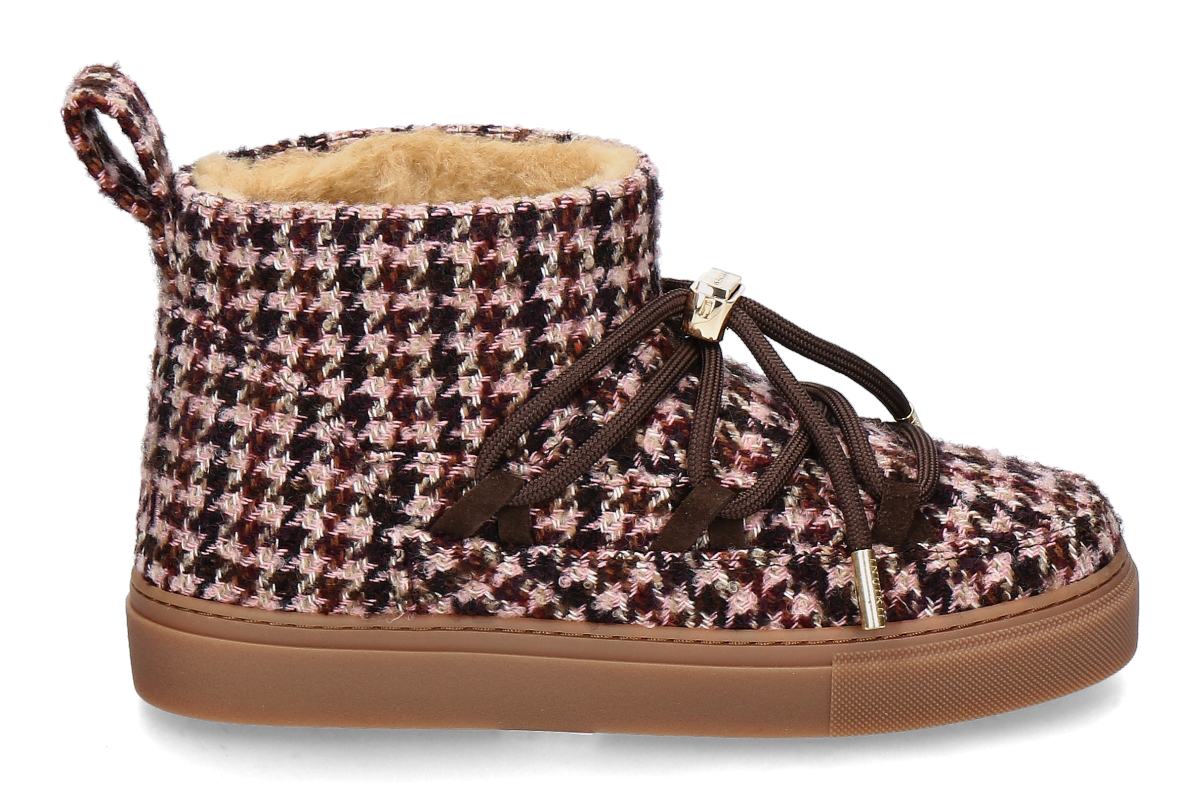 Inuikii Damen- Bootie gefüttert PLAID LOW- rose/ mehrfarbig
