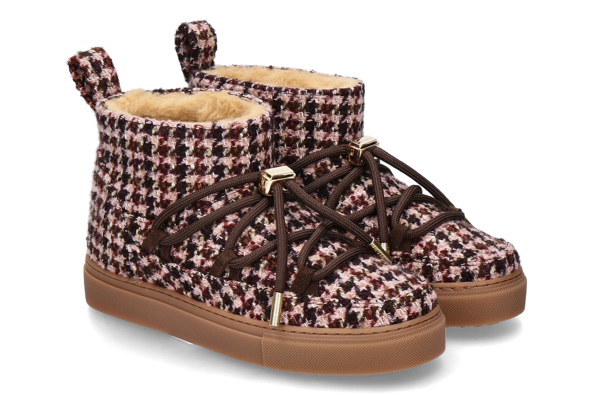 Inuikii Damen- Bootie gefüttert PLAID LOW- rose/ mehrfarbig