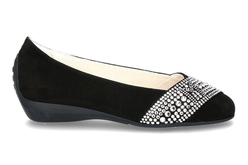 Mania Ballerina CAMOSCIO NERO SILVER STRASS (38)