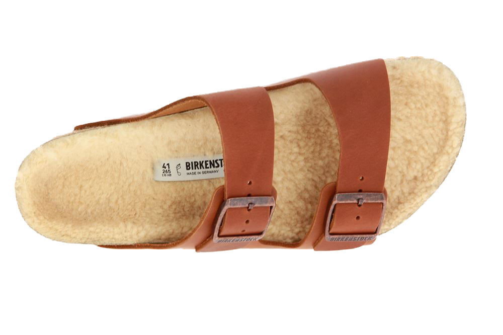 Birkenstock Pantolette gefüttert ARIZONA ANTIQUE PULL COGNAC (46)
