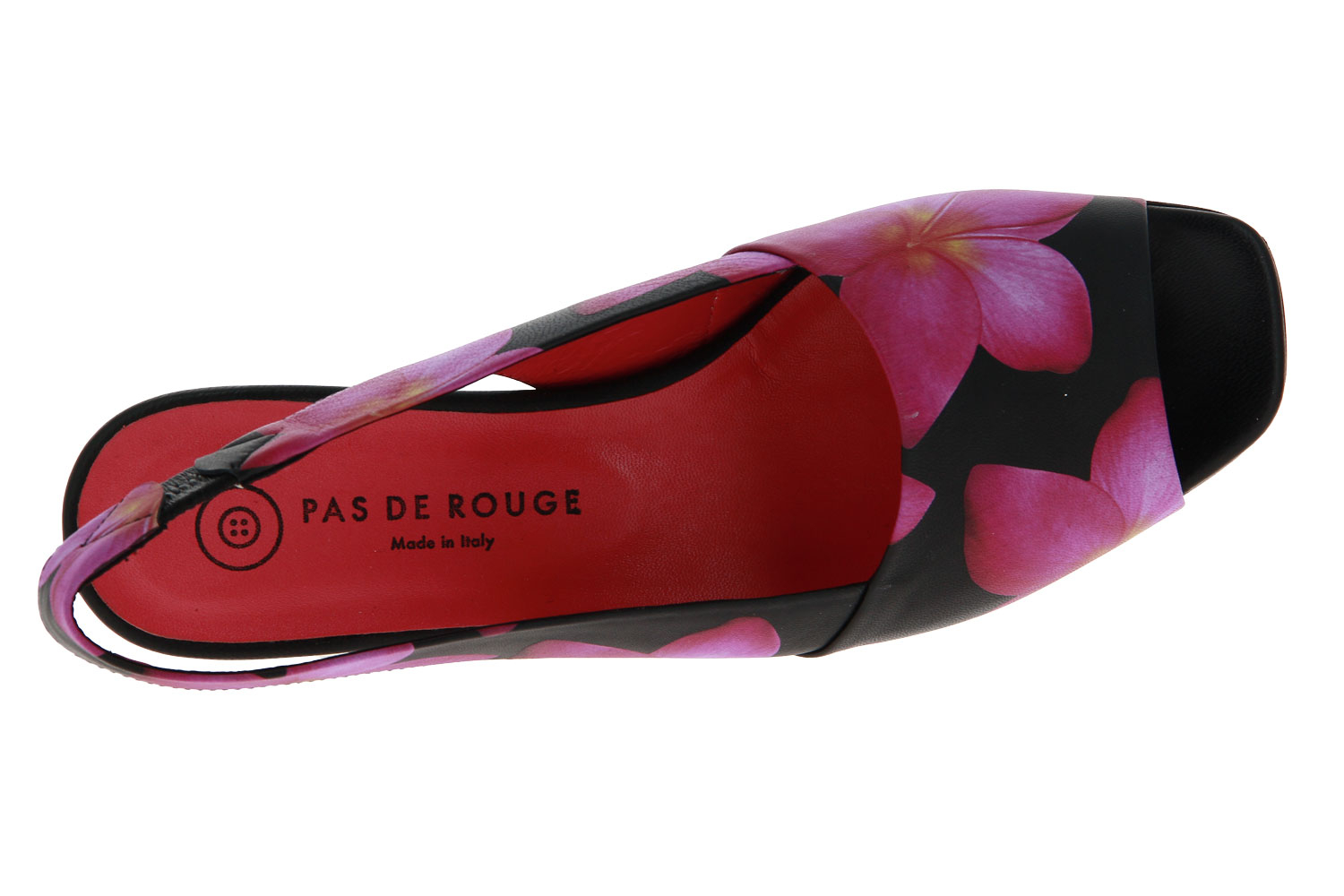 Pas De Rouge Sandale PETAL NAPPA NERO RED (39½)