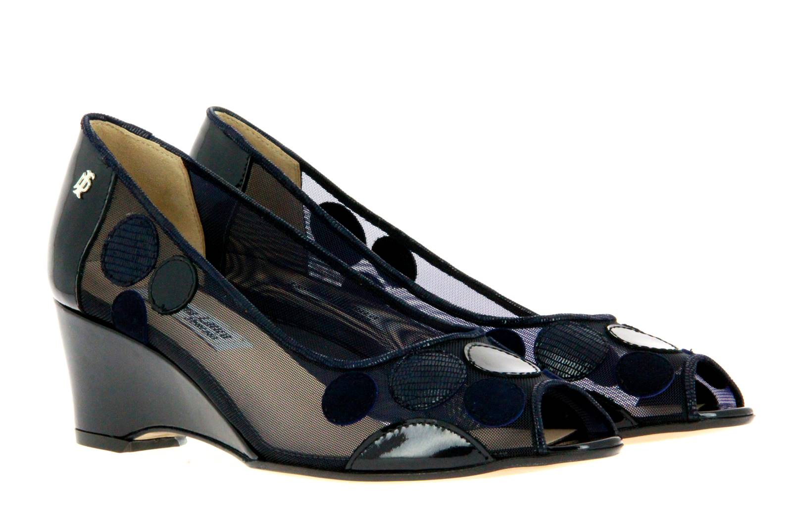 Donna Laura Venezia Peeptoe CAMOSCIO TEJUS NOTTE RETE BLU (42)