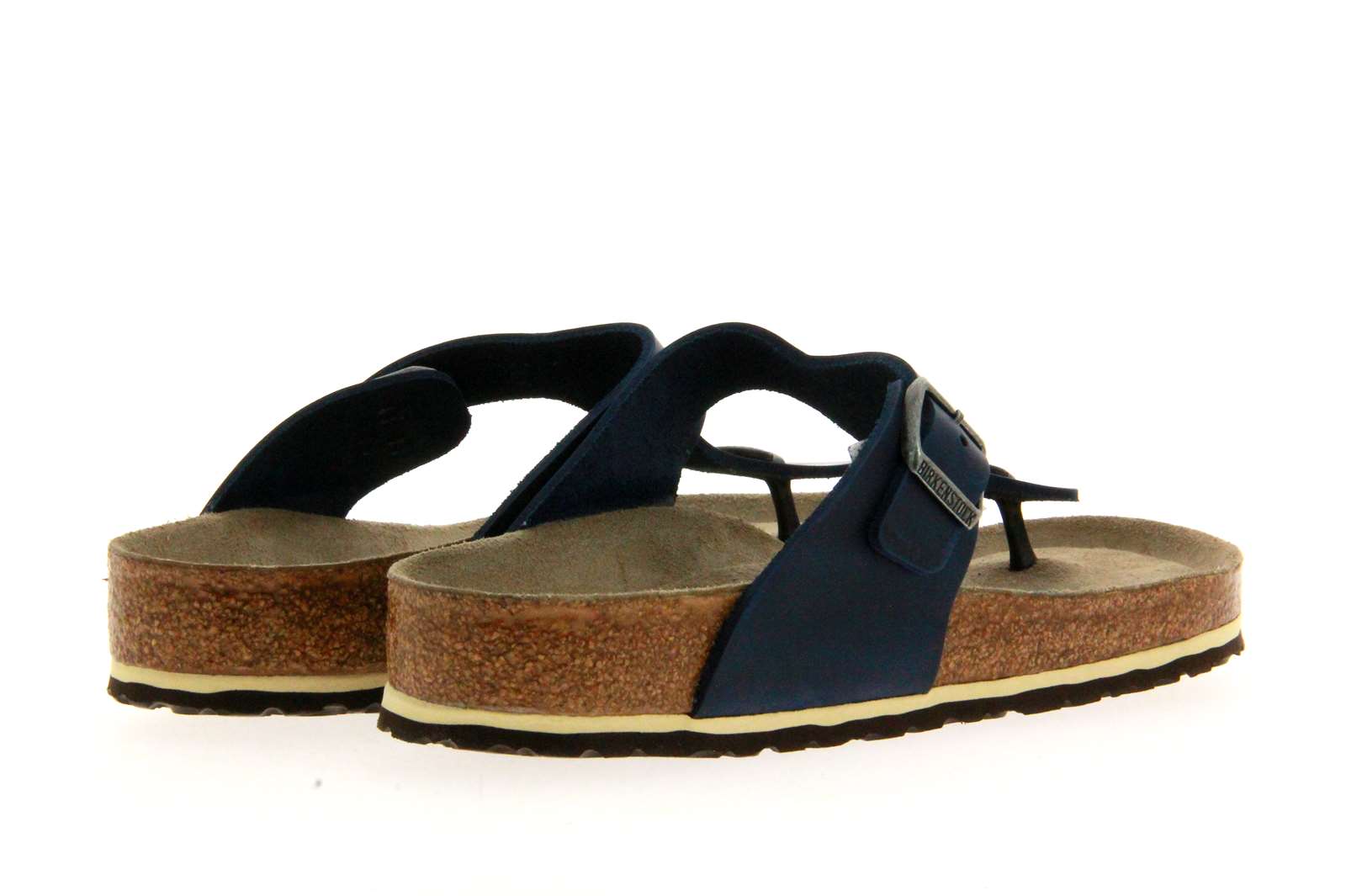 Birkenstock Pantolette GIZEH NORMAL NATURLEDER ANTIK DARKBLUE (43)