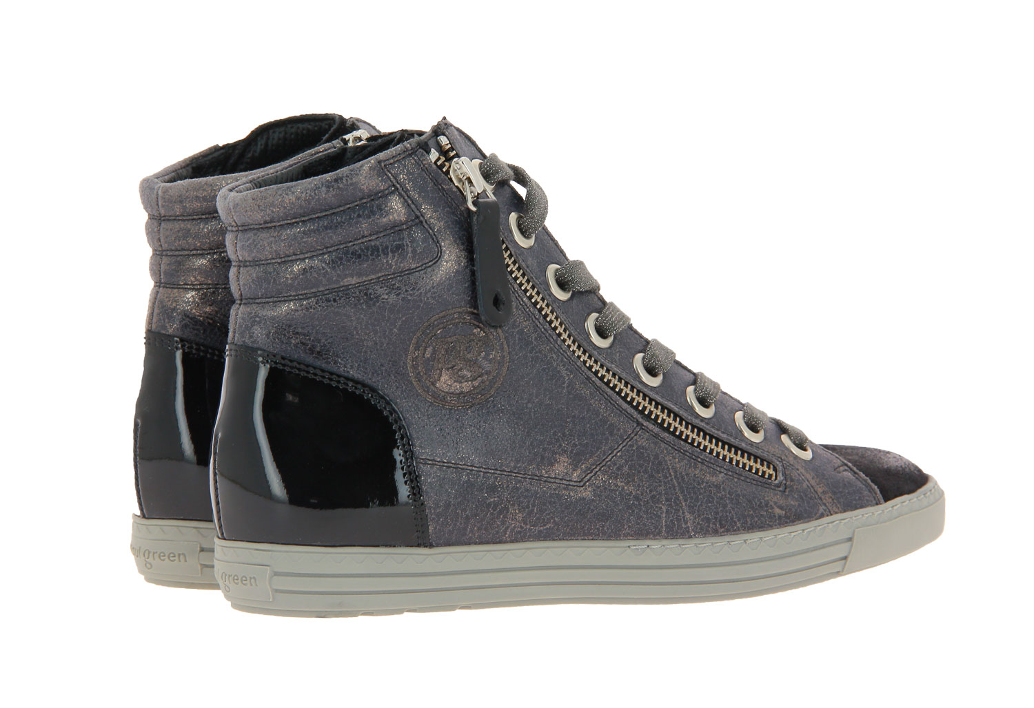 Paul Green Sneaker SUEDE BRUSH METALL BLACK TITAN (39)