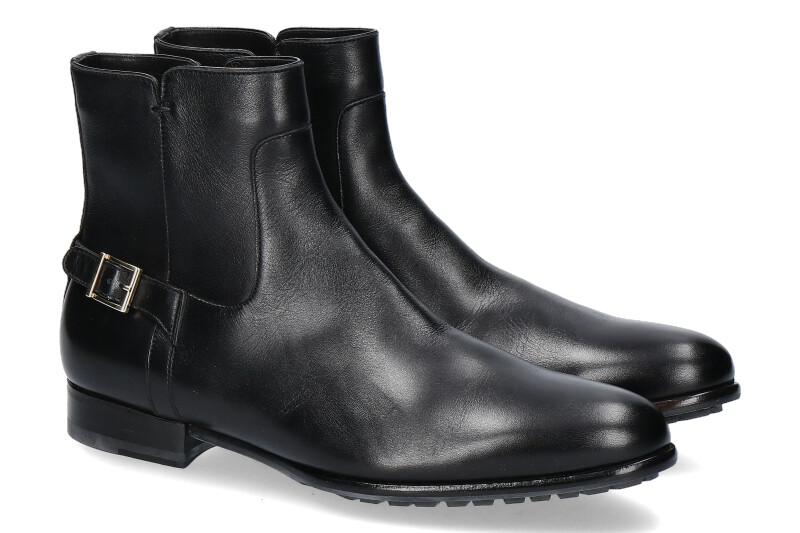 Santoni Stiefelette gefüttert NAPPA NERO (40½)