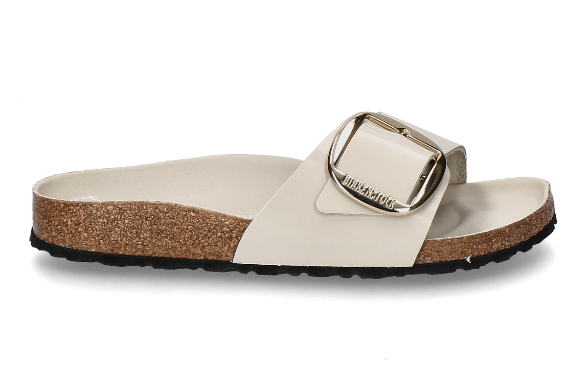 Birkenstock Damen- Pantolette MADRID SCHMAL BIG BUCKLE- beige/ high-shine oyster