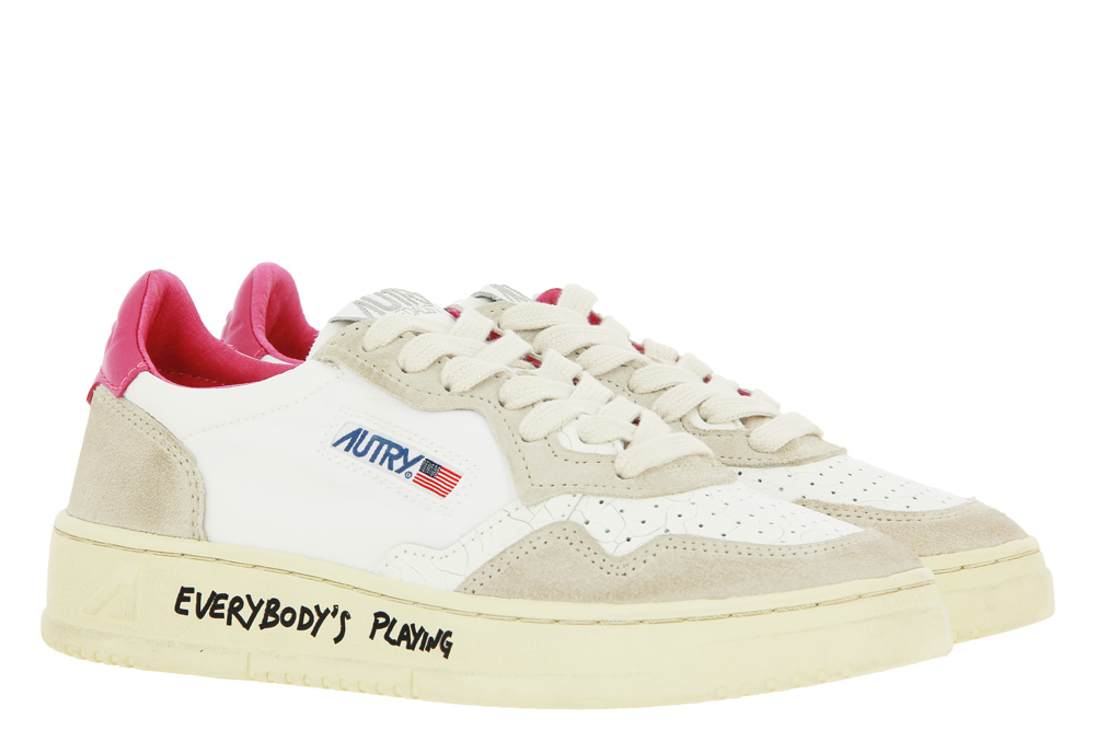 Autry Sneaker LOW WOMAN CRACK NYLON WHITE FUCSIA