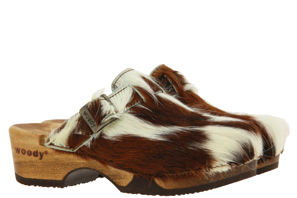 Woody Holzclogs MANU FELL WEISS BRAUN