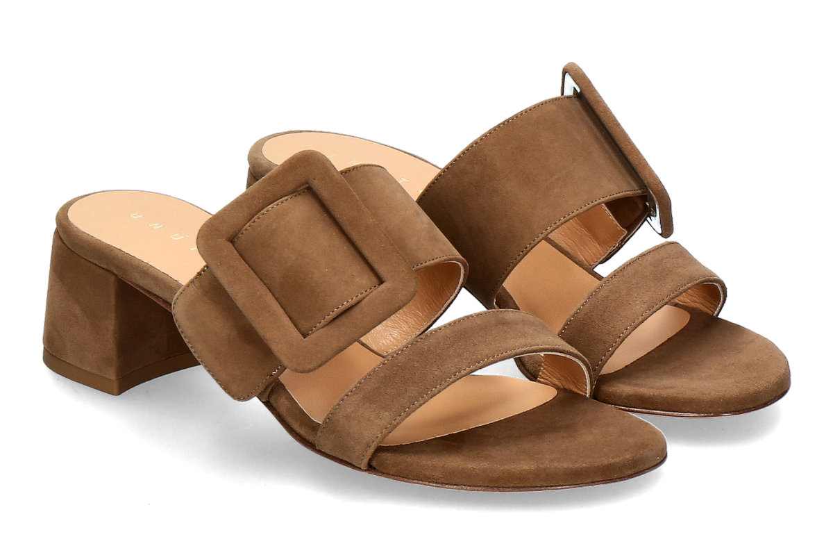 Unützer Pantolette CAMOSCIO- taupe/ braun