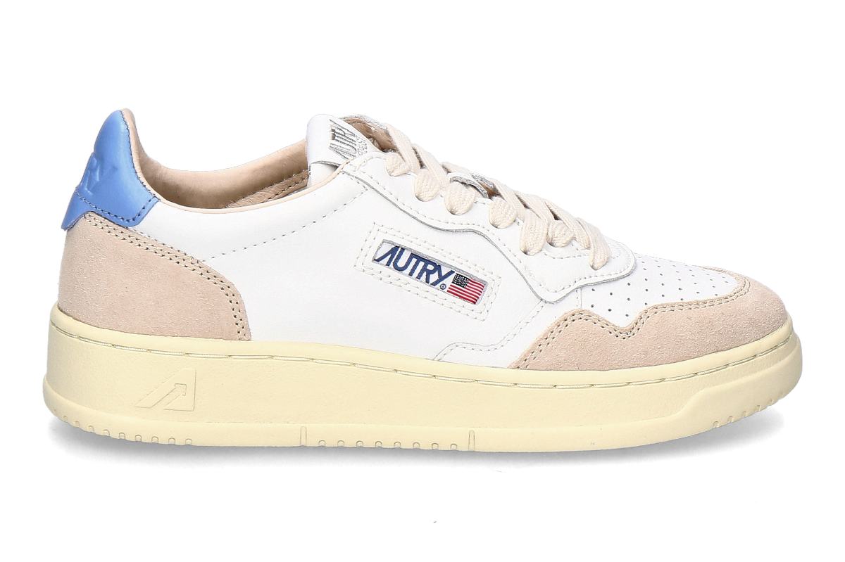 Autry Damen-Sneaker MEDALIST LEATHER SUEDE LS04- white/ robbia blue